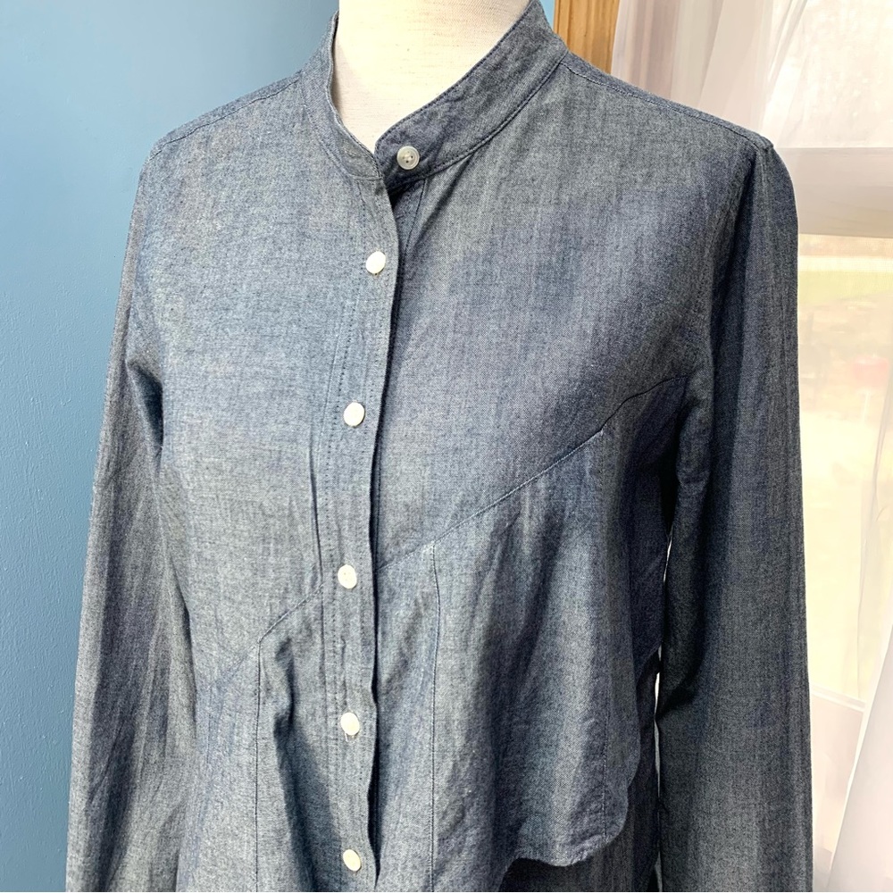 J. Crew Chambray Pararuffle Button Down Shirt - Picture 3 of 9